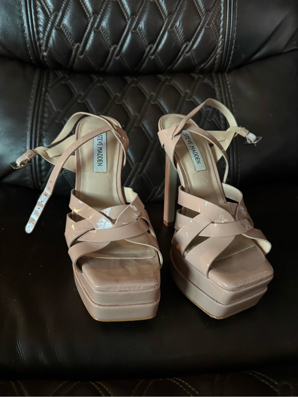 Steve Madden Nude Patent Platform Heels - Picture 5 of 6